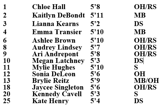 Freshman A Roster Clear Springs Volleyball